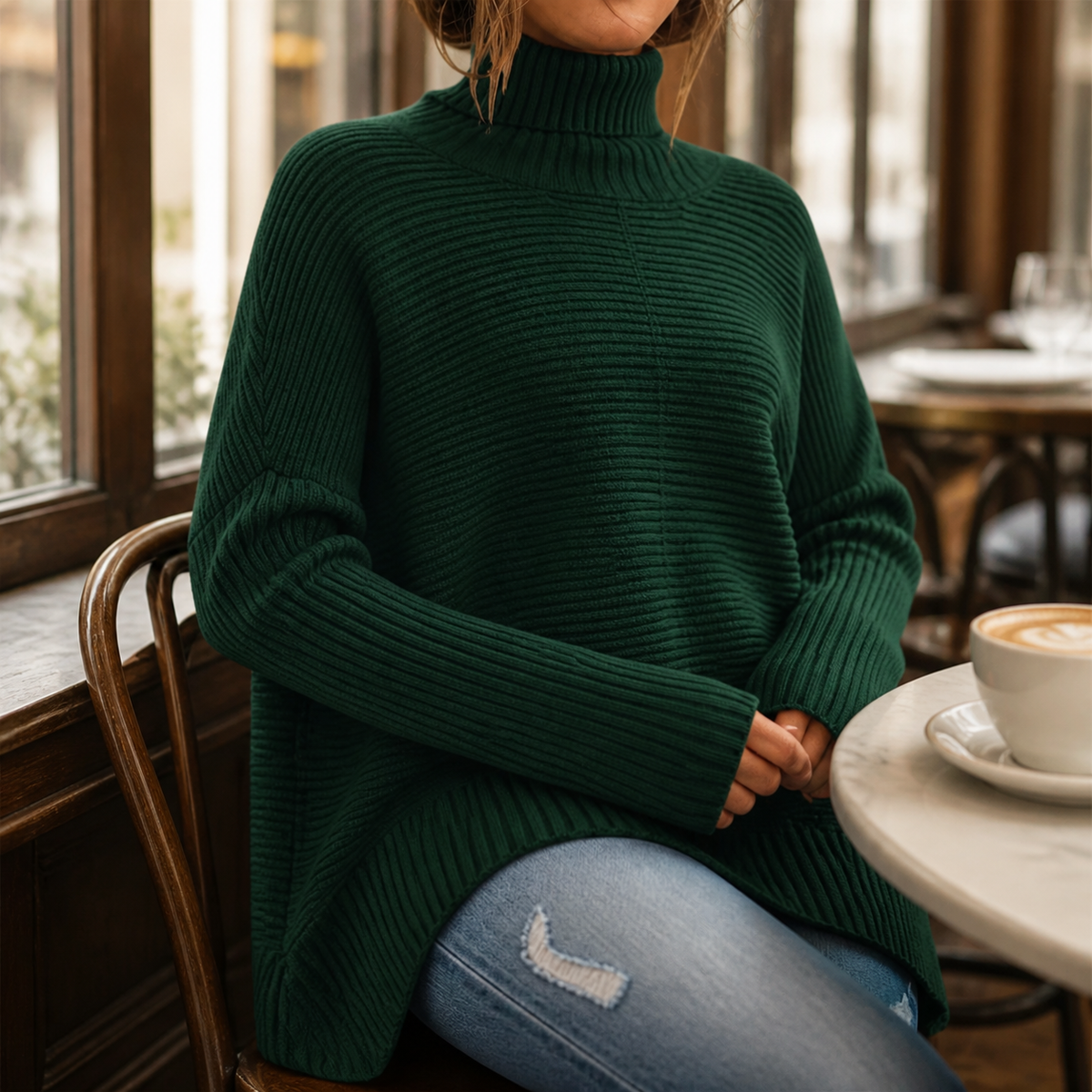 ROSAMINE | Camisola de Gola Alta em Malha Quente