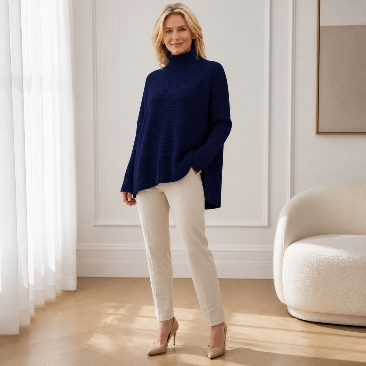 ROSAMINE | Camisola de Gola Alta em Malha Quente