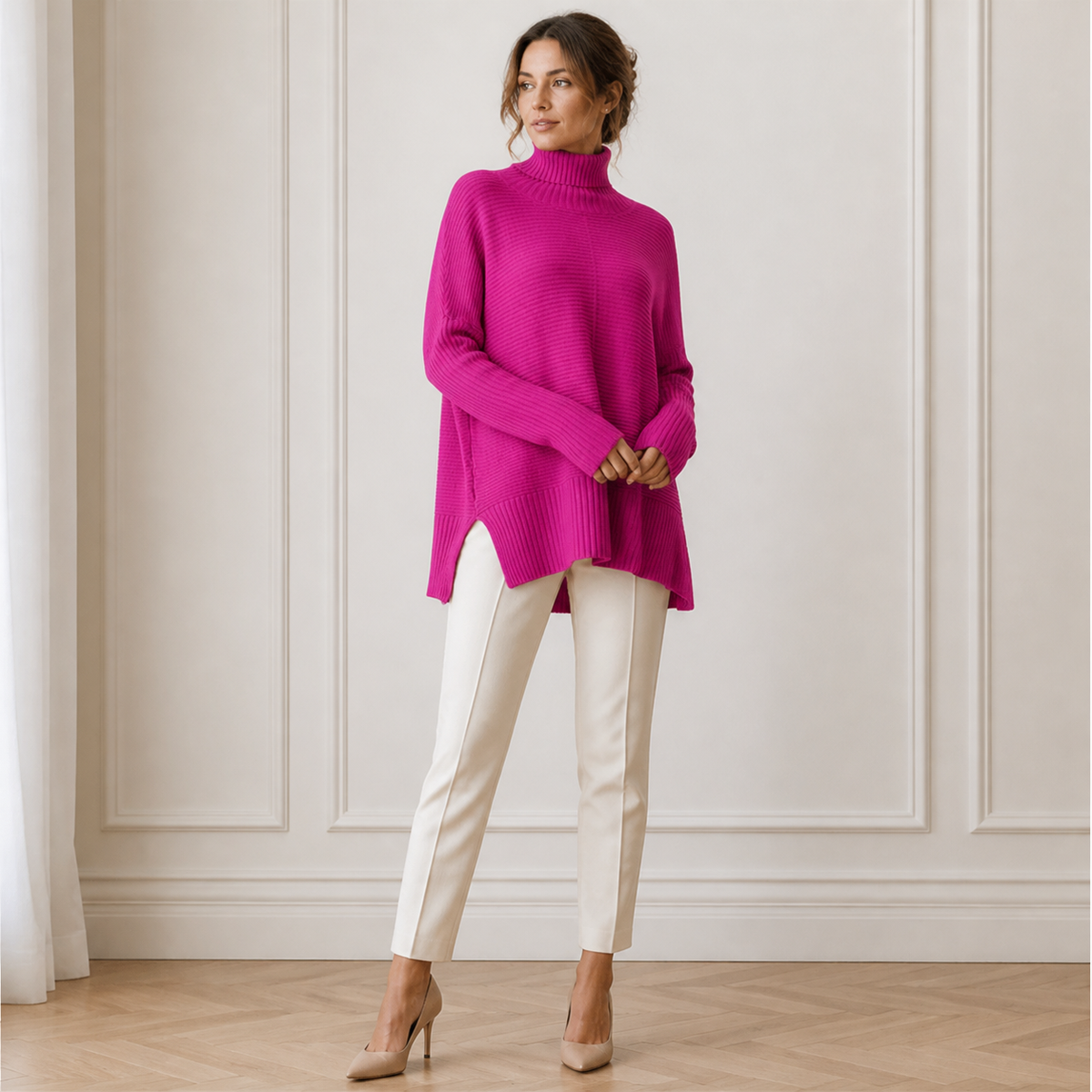 ROSAMINE | Camisola de Gola Alta em Malha Quente
