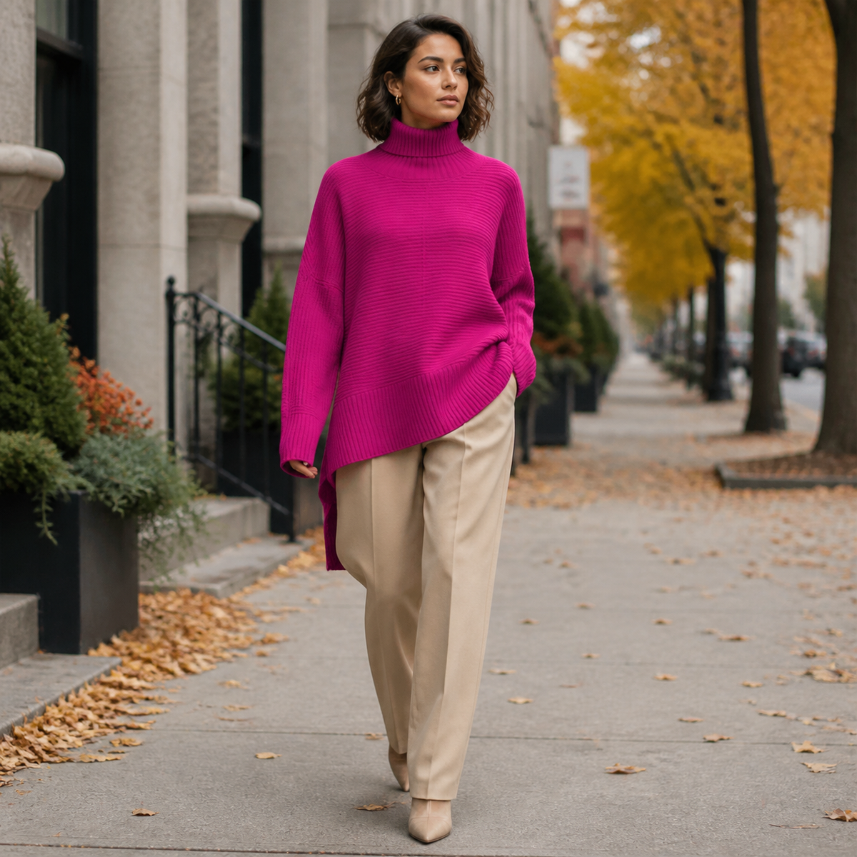ROSAMINE | Camisola de Gola Alta em Malha Quente